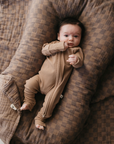 Bamboo Zip Pajamas | Ribbed Milk Chocolate