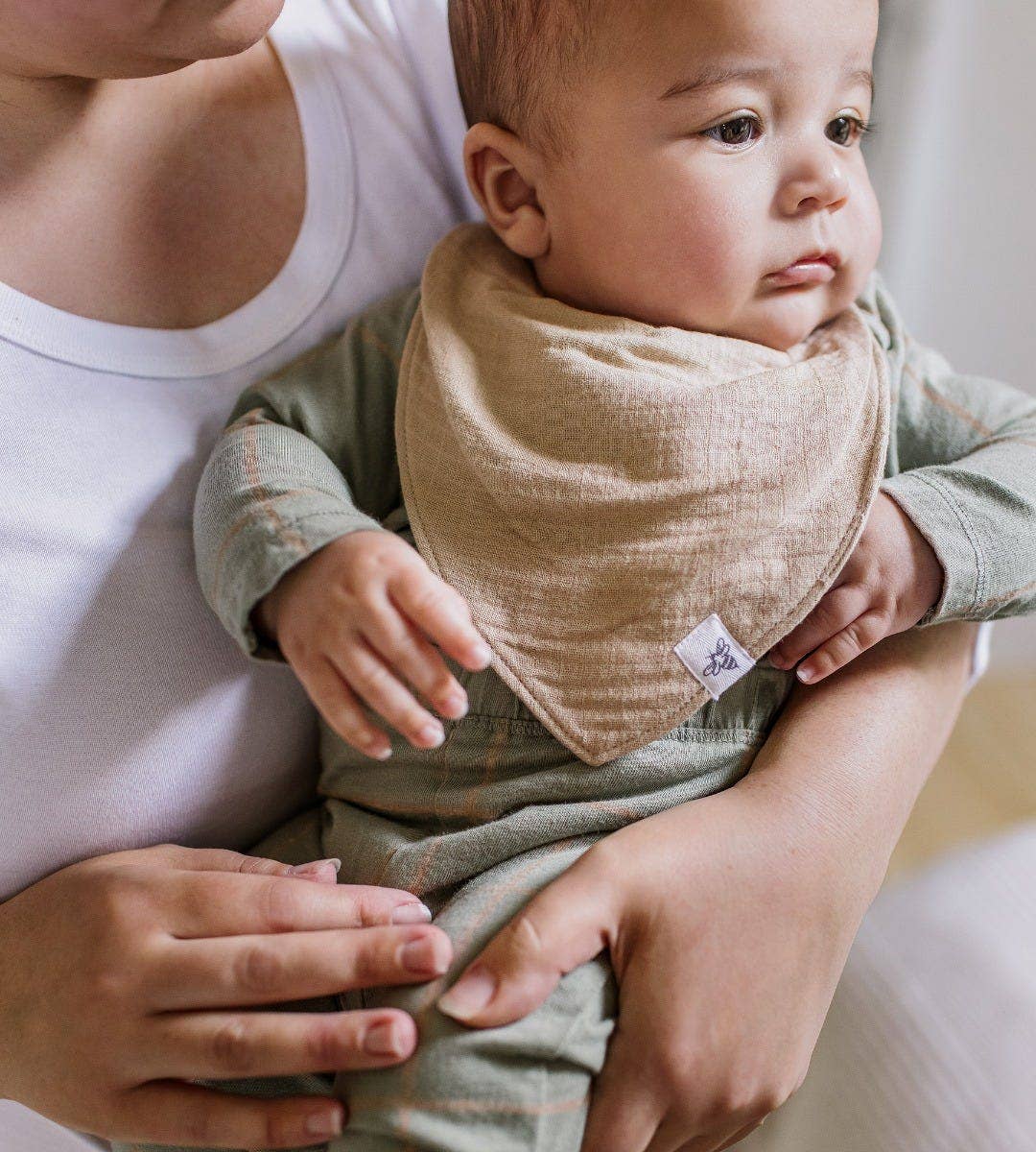 Organic Cotton Baby Bandana Bibs - Ash