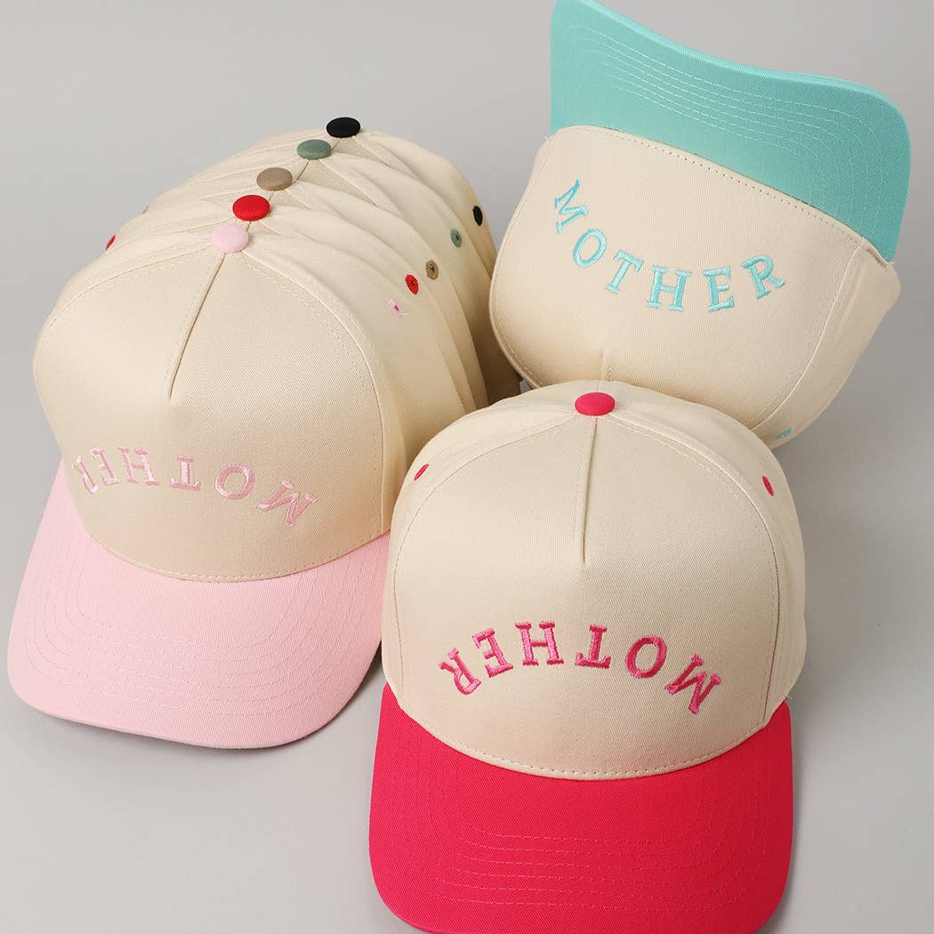 MOTHER Upside Down Lettering Embroidery Cap: Black / ONE SIZE