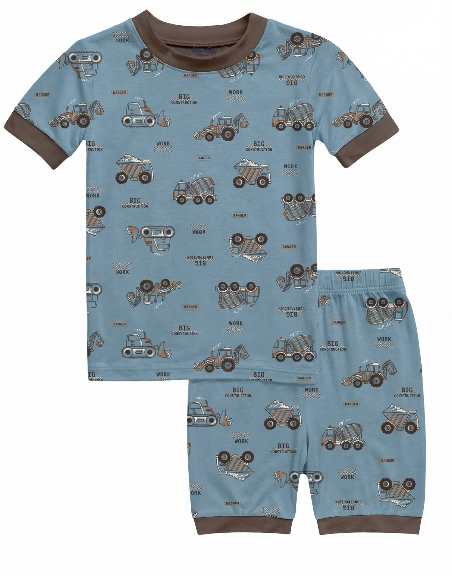 Busy Truck Bamboo Boys Girls Infants Short Sleeve PJs-C