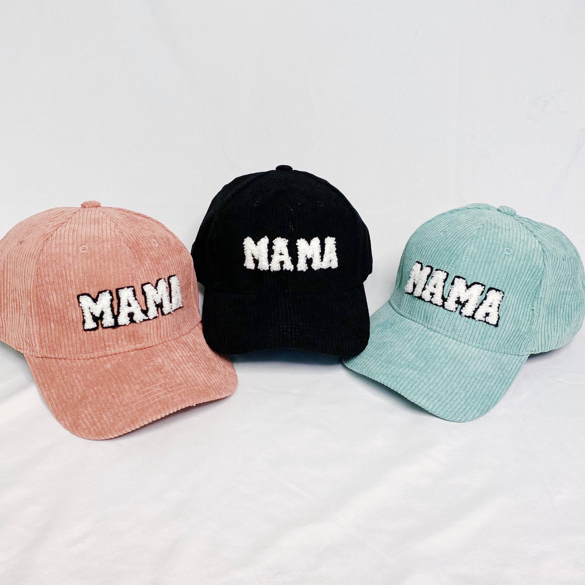 Corduroy Mama Ball Cap: White