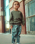 Toddler Garment Dye Waffle Crew - Olive