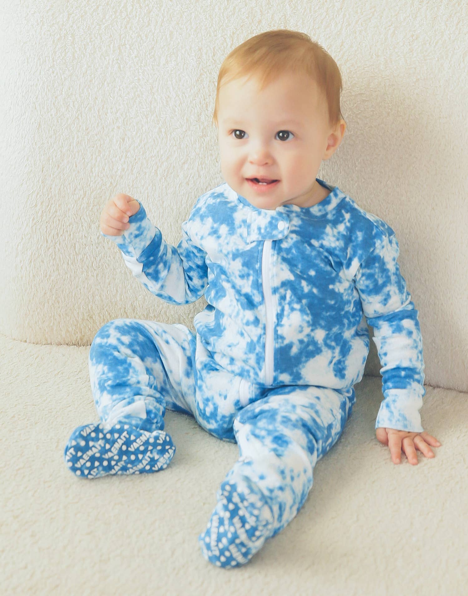 Cotton 2-Way Zip Baby Infant Footie Pajama-Prism Blue