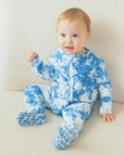 Cotton 2-Way Zip Baby Infant Footie Pajama-Prism Blue