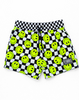 Hybrid Swim Trunks in Neon Electric Lime Smileys - PREORDER