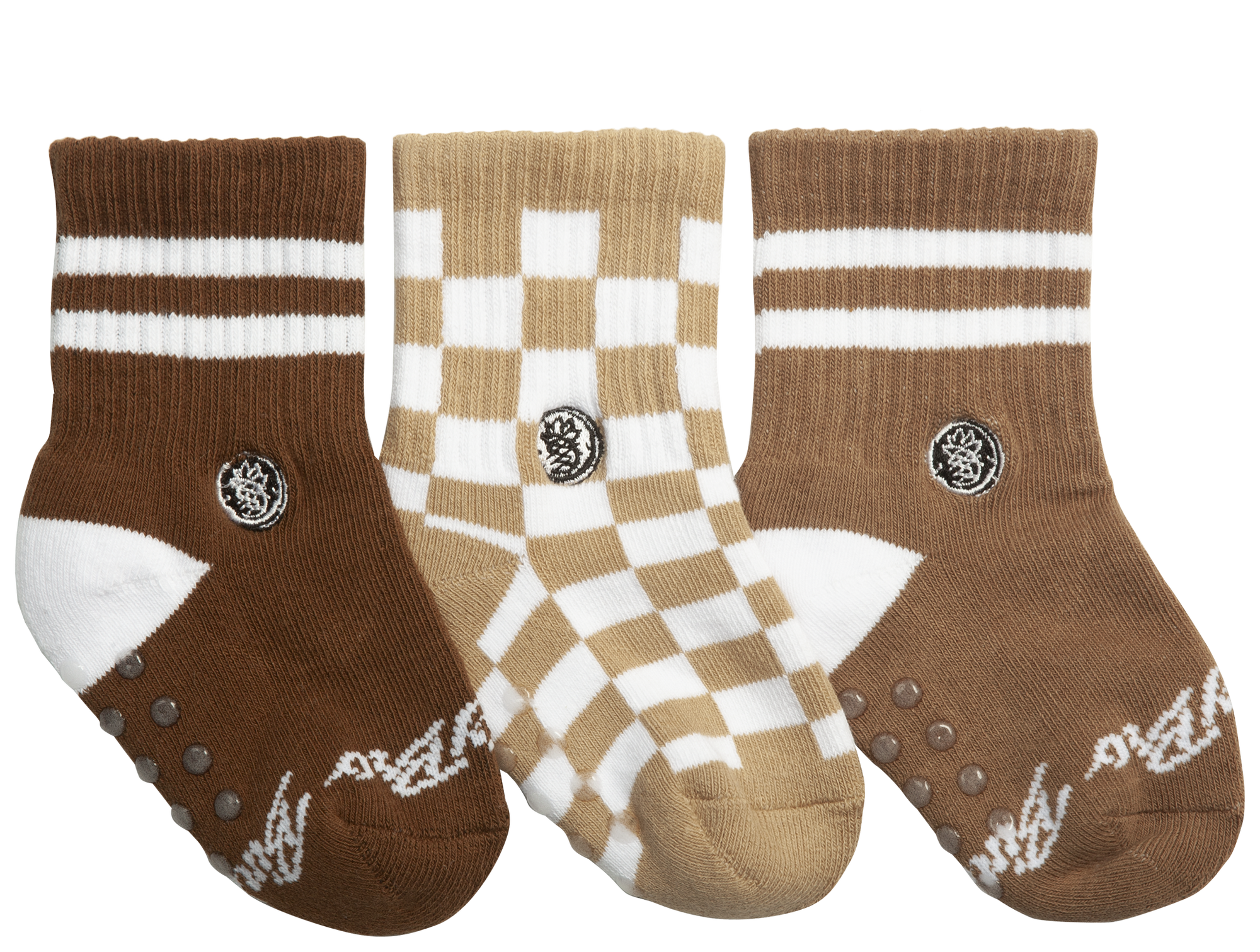 3-Pack Brownie Checks socks: Infant (4 months - 12 months)