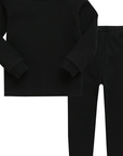Daily Black Cotton Long Sleeve PJs