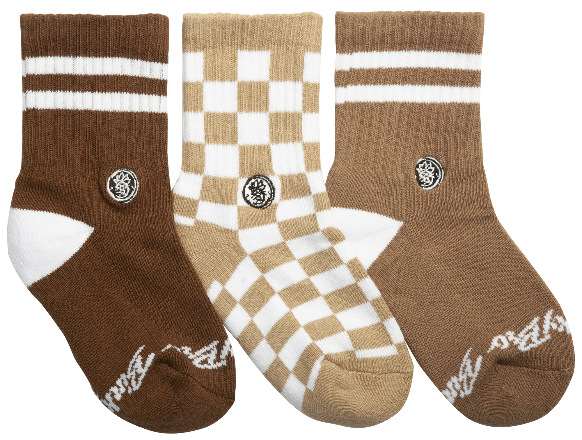 3-Pack Brownie Checks socks: Infant (4 months - 12 months)