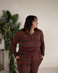 Women's Long Sleeve Bamboo Pajama | Christmas Plaid