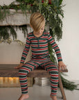 Bamboo Two Piece Pajamas | Holiday Stripe
