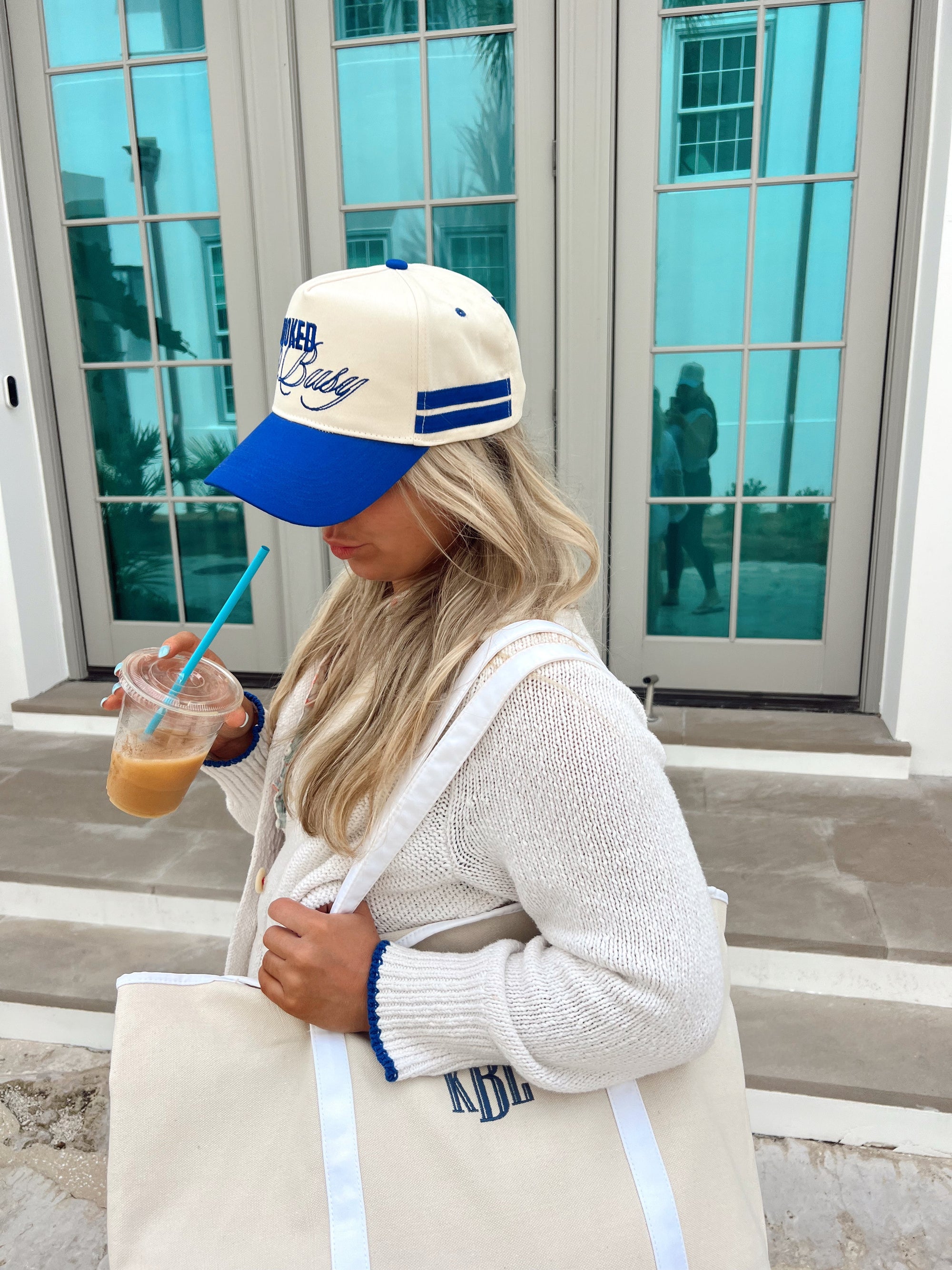 Booked and Busy - Royal Blue Vintage Trucker Hat