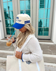 Booked and Busy - Royal Blue Vintage Trucker Hat