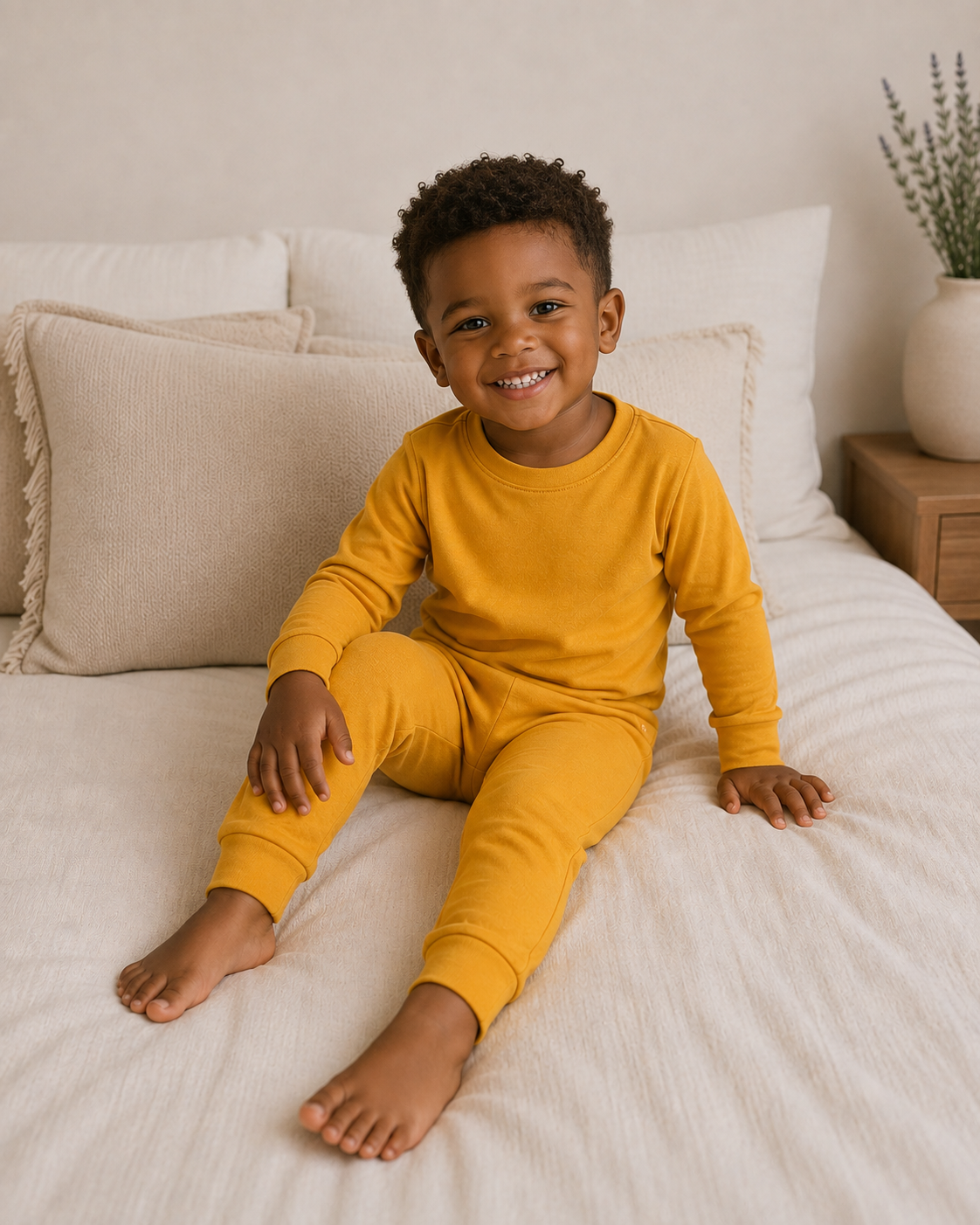 Bamboo Mustard Long Sleeve PJs