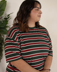 Women's Boxy Tee Lounge Set | Holiday Stripe