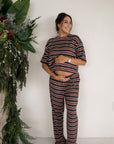Women's Boxy Tee Lounge Set | Holiday Stripe