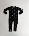 Lightning Bolt | Black Bamboo Romper
