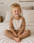 Bamboo Camel + Oatmeal Long Sleeve PJs