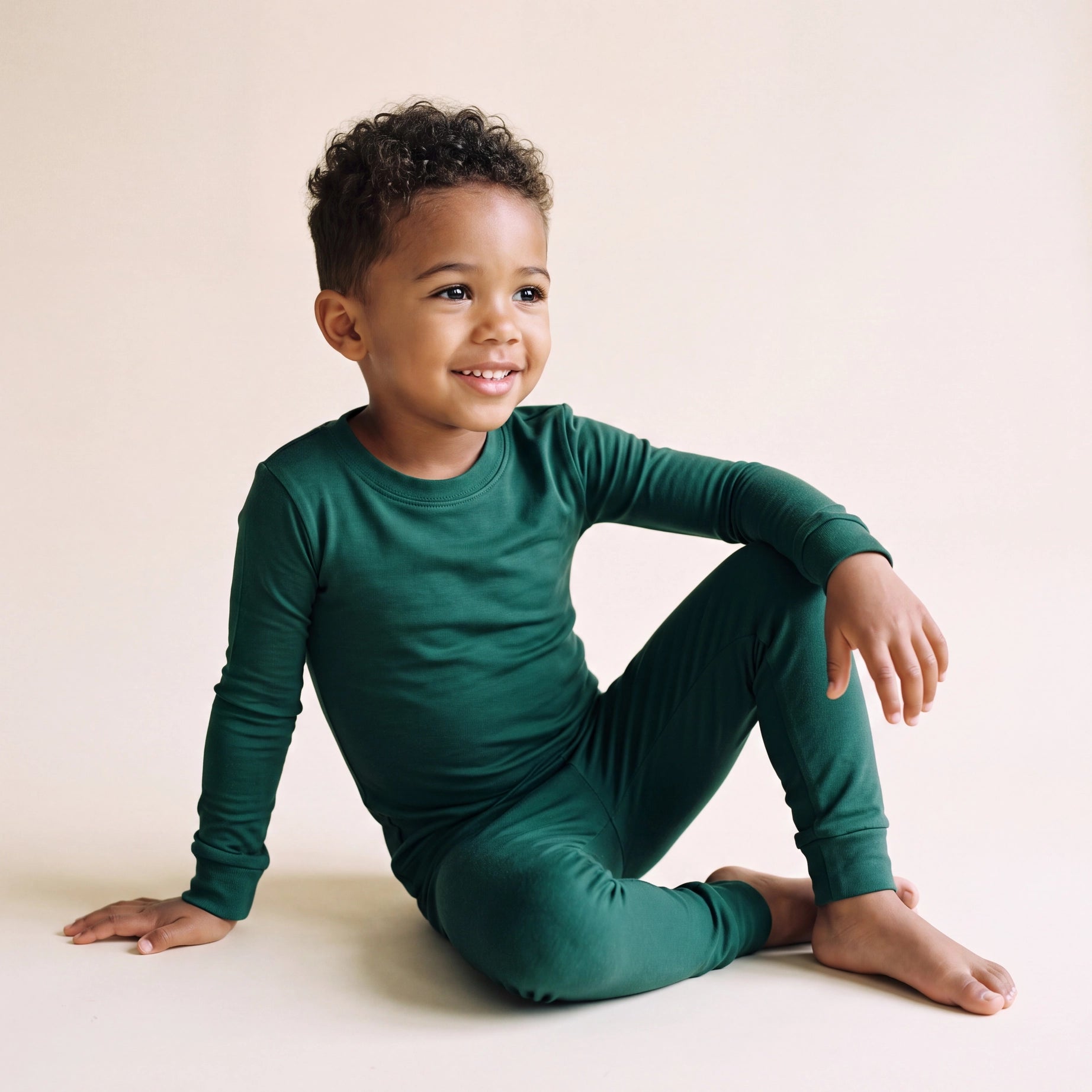 Bamboo Dark Green Long Sleeve PJs