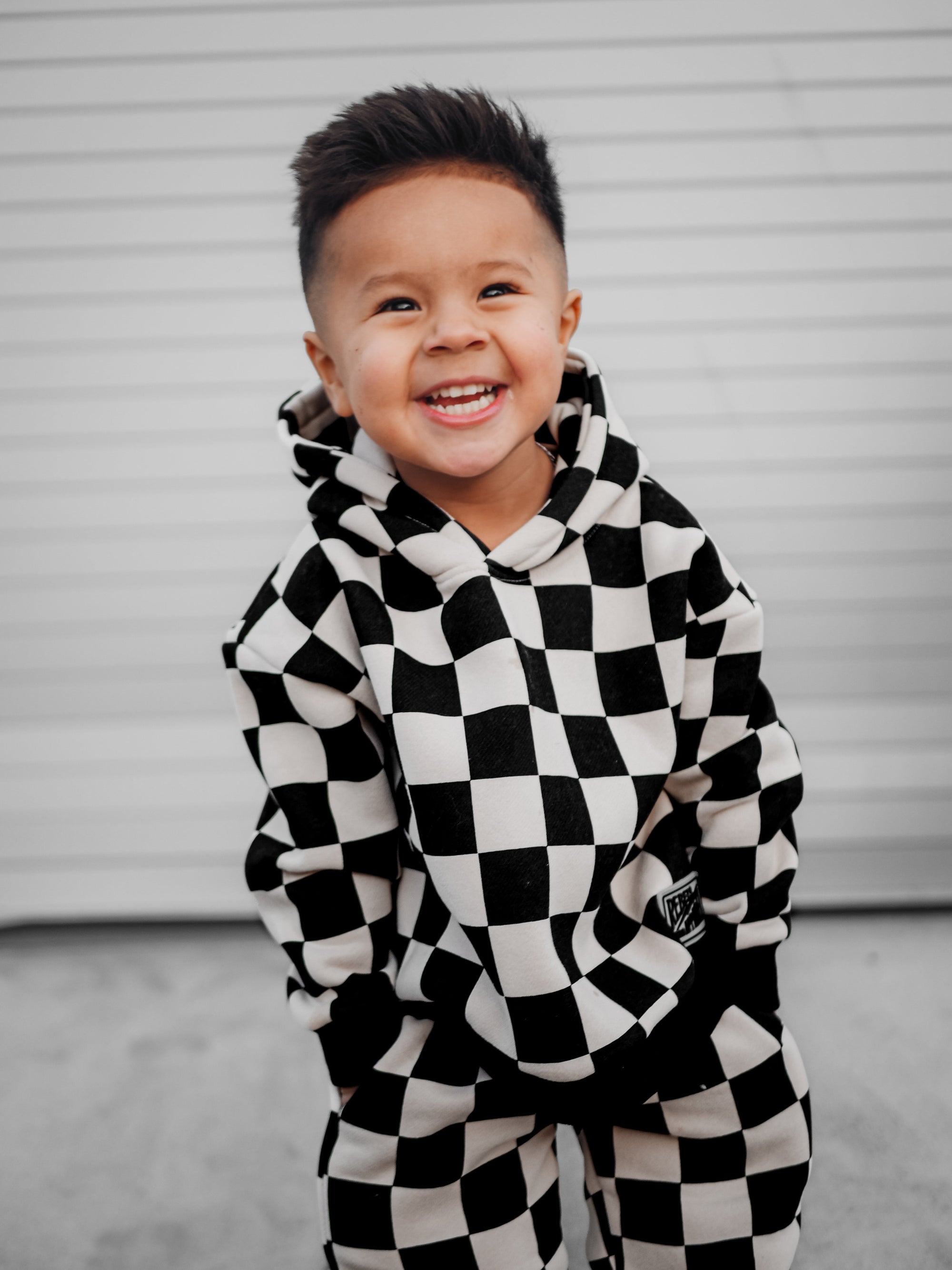 Fleece Hoodie + Sweatpants Set in Venice (Checkered)