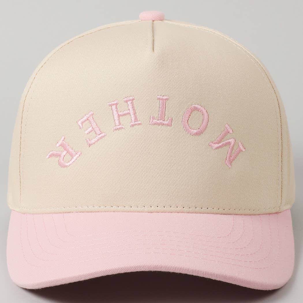 MOTHER Upside Down Lettering Embroidery Cap: Black / ONE SIZE