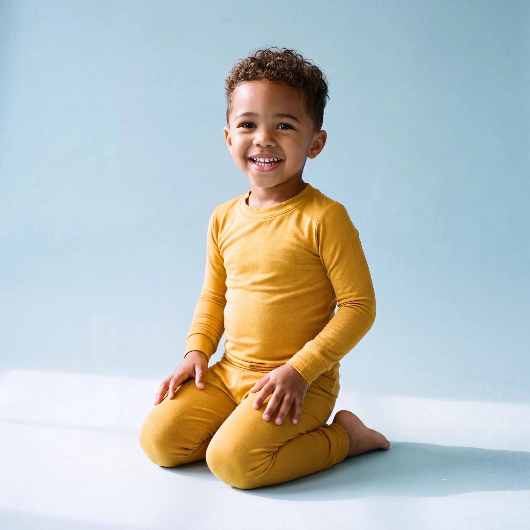 Bamboo Mustard Long Sleeve PJs