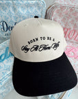 Born To Be A Stay At Home Wife - Black Vintage Trucker Hat