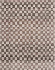 Benjy Cream & Charcoal Checkered Area Rug