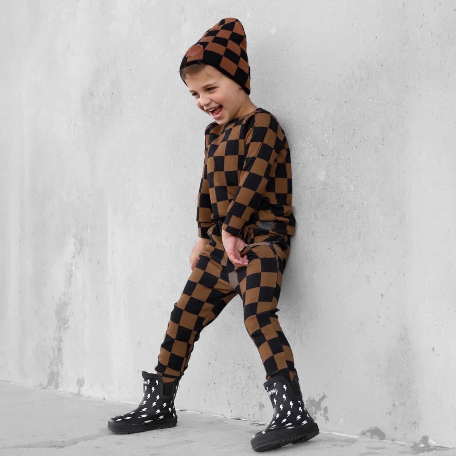 Organic Ribbed Set in Smoke + Spice (PREORDER)