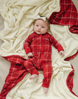 Red Plaid Bamboo Zipper