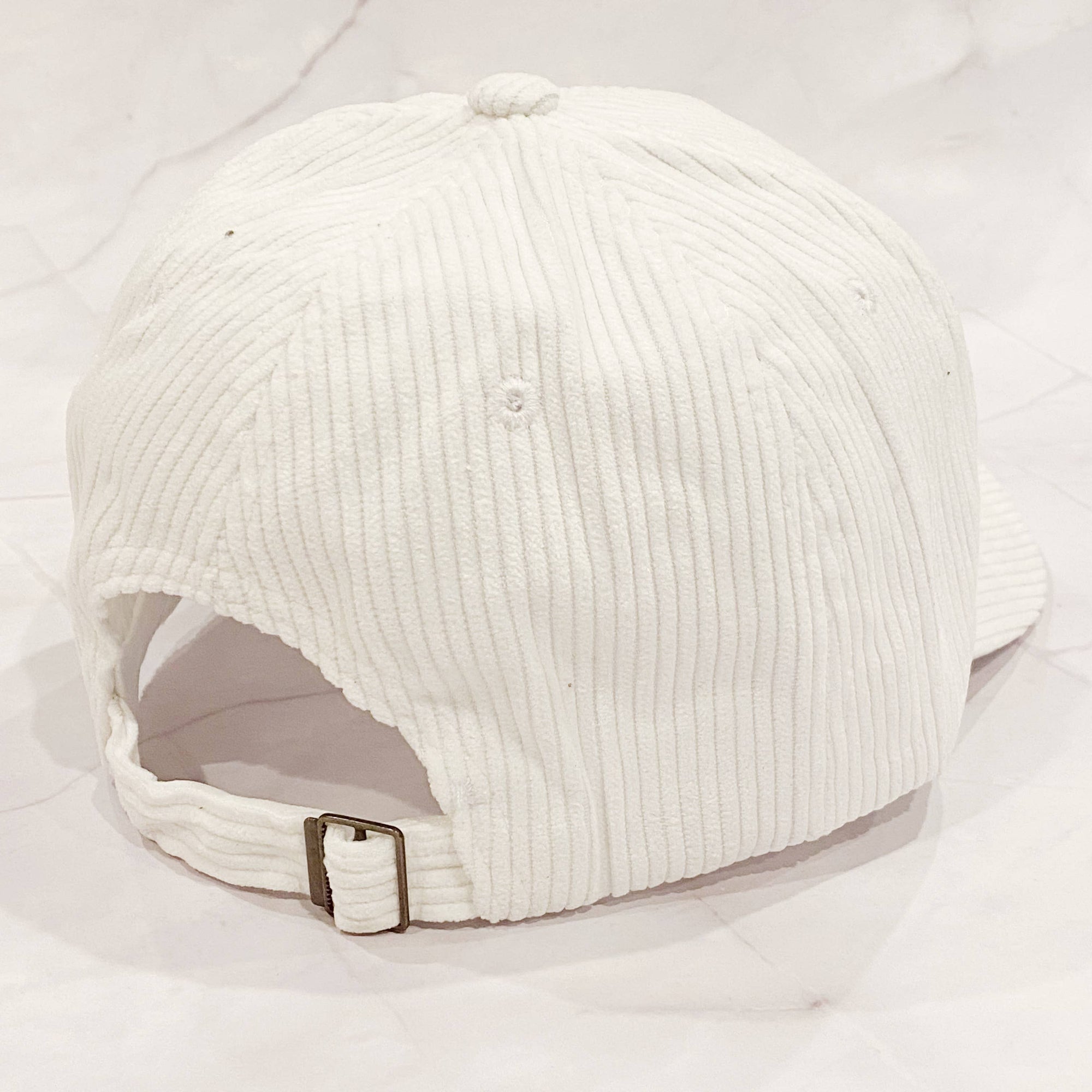 Corduroy Mama Ball Cap: White