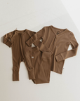 Bamboo Zip Pajamas | Ribbed Milk Chocolate