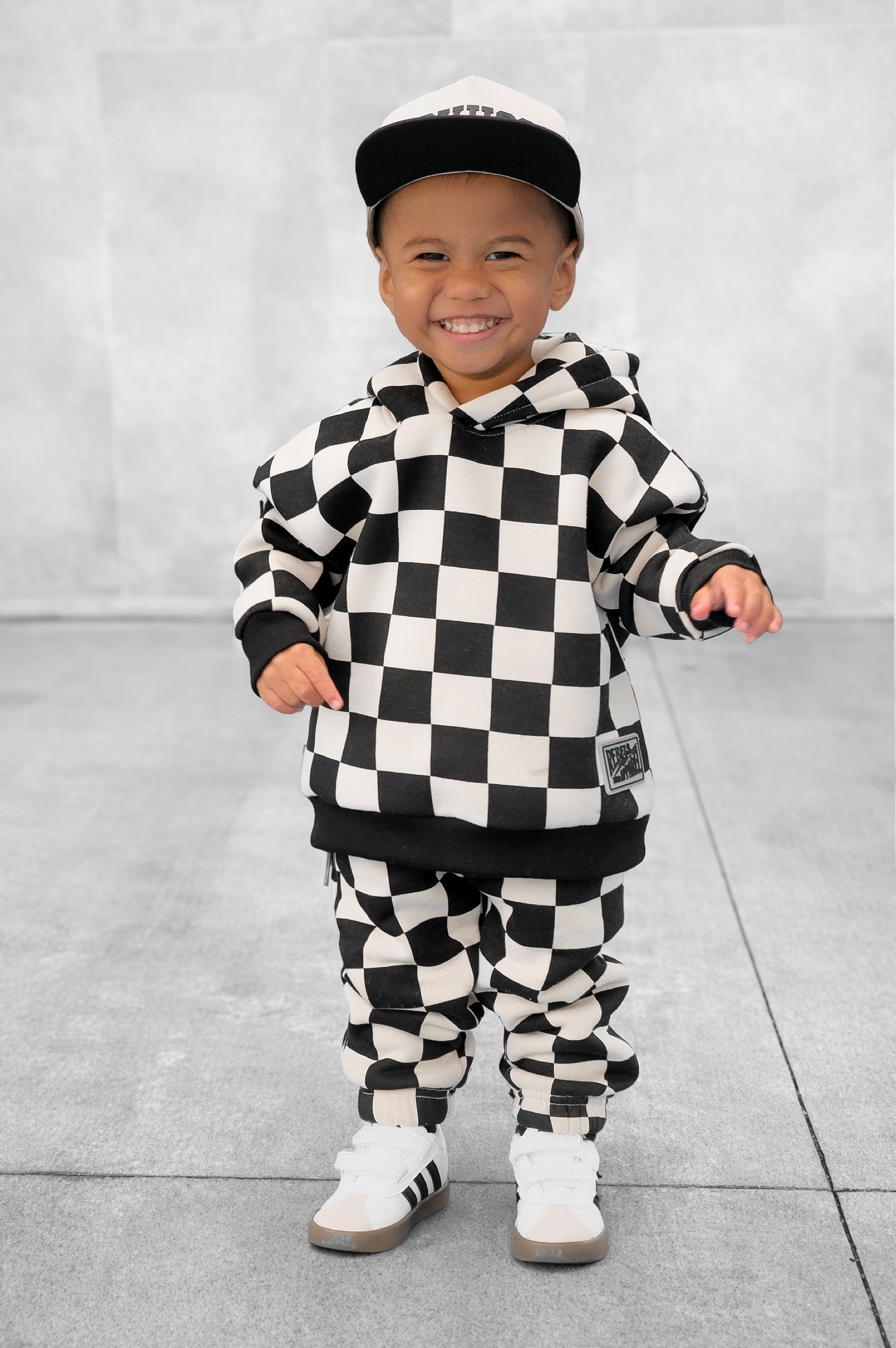 Fleece Hoodie + Sweatpants Set in Venice (Checkered)