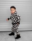 Fleece Hoodie + Sweatpants Set in Venice (Checkered)