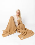 Chenille Blanket - Tan - Small & Large