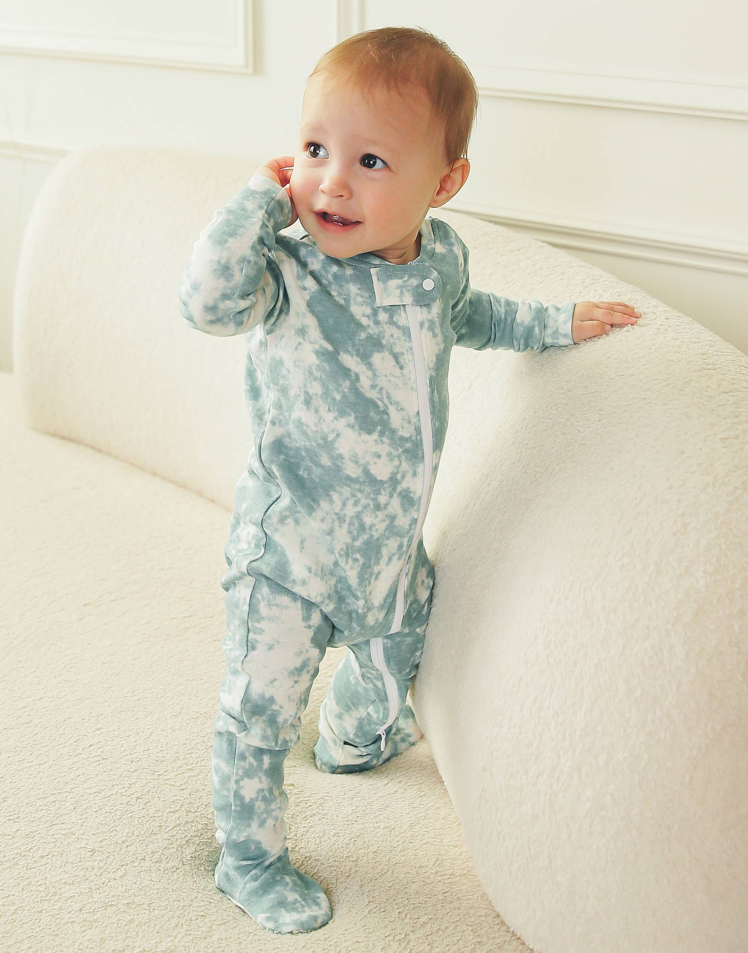 Cotton 2-Way Zip Baby Infant Footie Pajama-Prism Sky