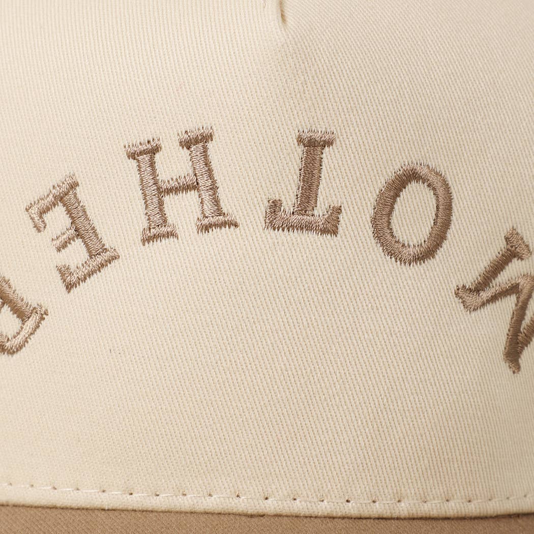 MOTHER Upside Down Lettering Embroidery Cap: Black / ONE SIZE