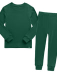 Modal Long Sleeve Pajama Set for Kids Green