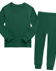 Bamboo Dark Green Long Sleeve PJs