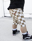 DENIM SHORTS - CHECKERS