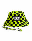 Hydro Bucket Hat in Neon Electric Lime + Black Checkered || PREORDER