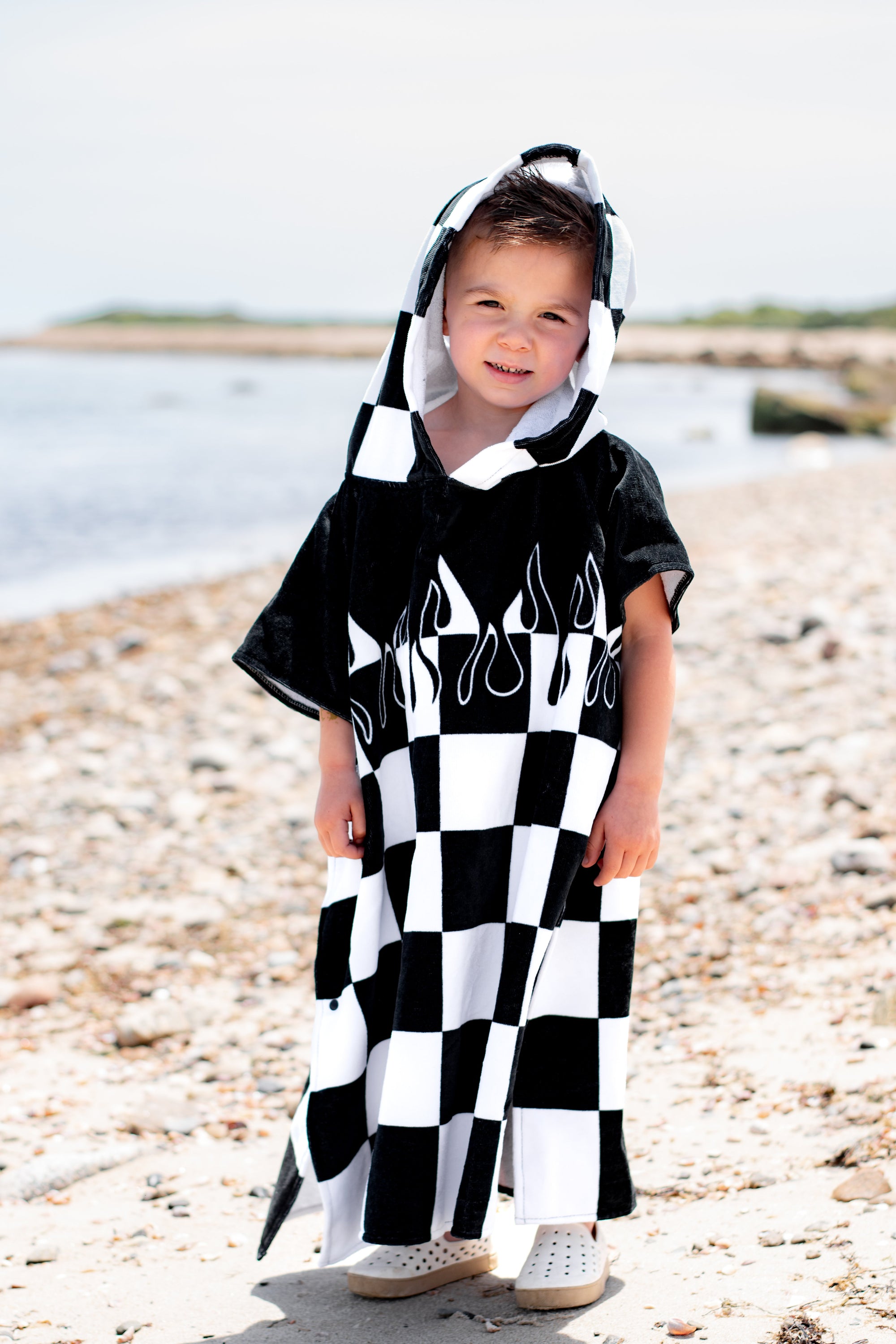 Checker Flame Hooded Towel