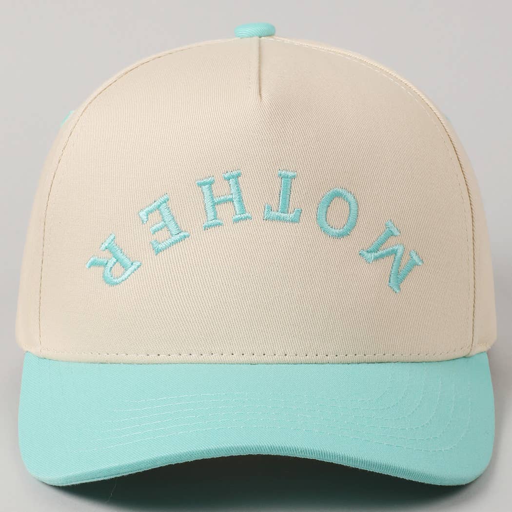 MOTHER Upside Down Lettering Embroidery Cap: Black / ONE SIZE