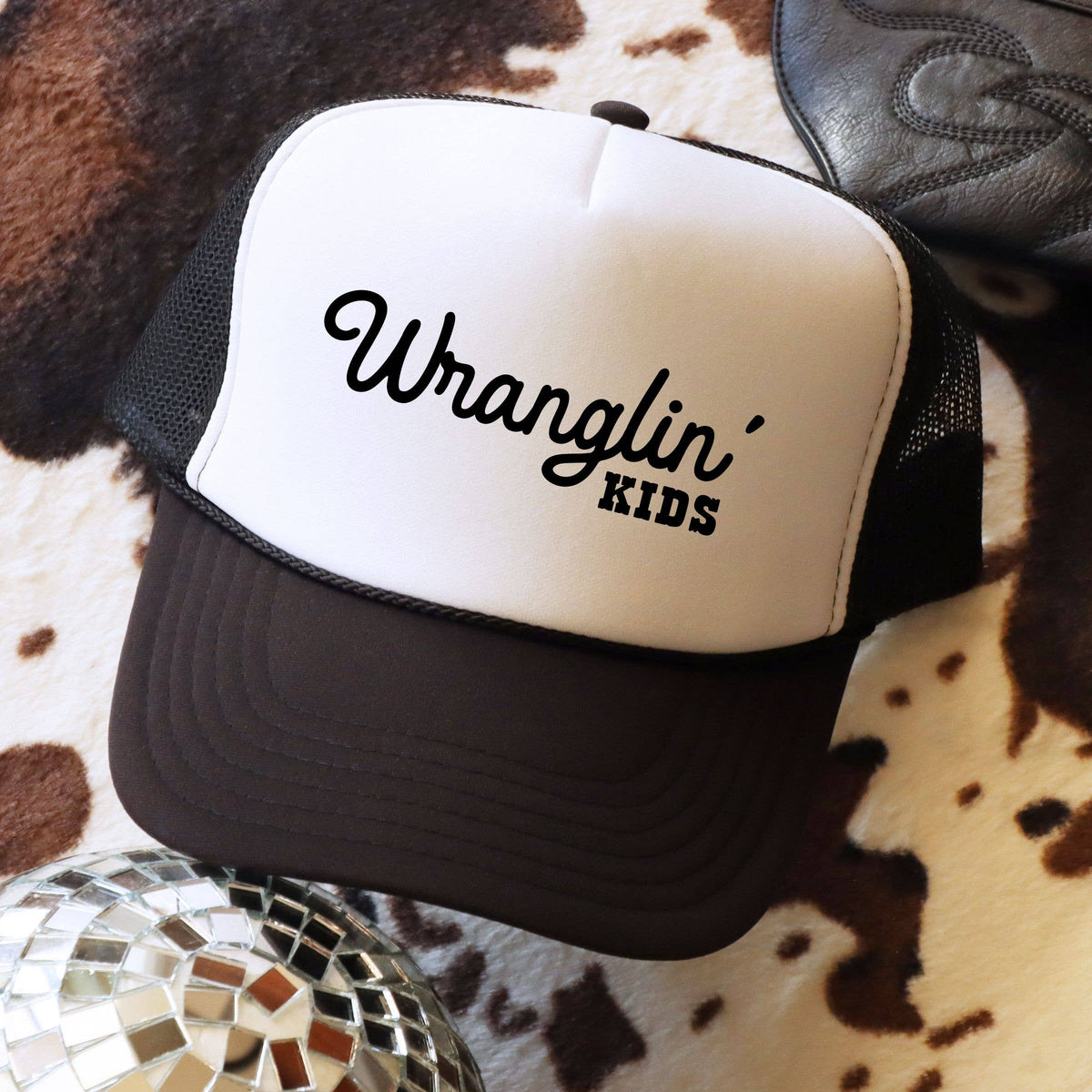 Wrangling' Kids Trucker Hat - Fall Western Trucker Hat