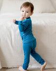 Modal Peacock Blue Long Sleeve PJs