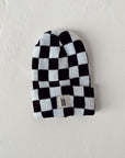 ff Knit Beanie  | Black + White Checkerboard