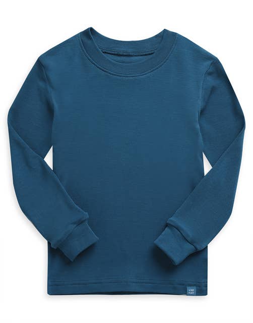 Modal Peacock Blue Long Sleeve PJs