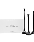 Black Cast Iron Taper Candle Holders, Set of 3 - Home Decor