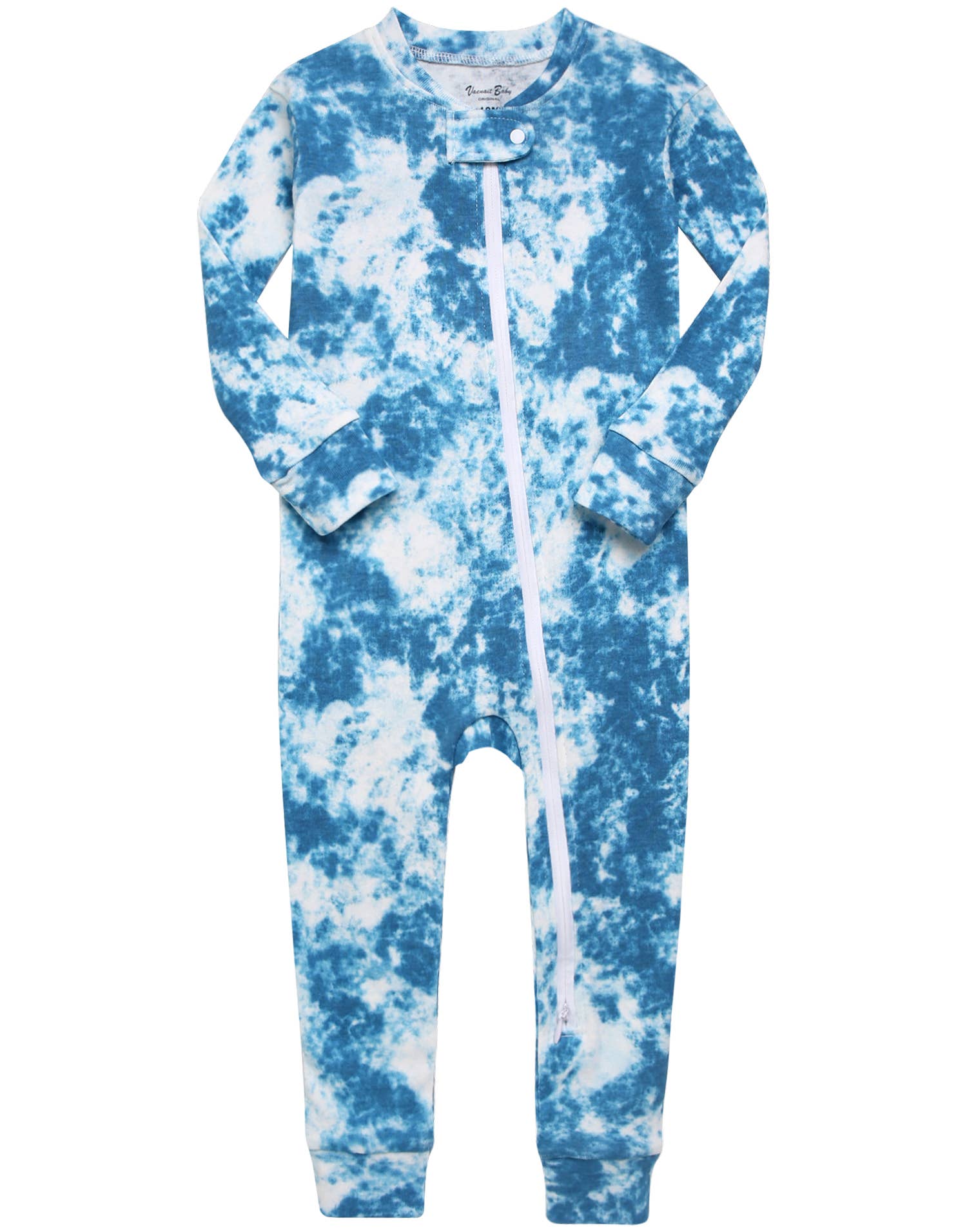 Cotton 2-Way Zip Baby Infant Footie Pajama-Prism Blue
