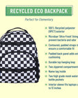 Black and White Checkered Medium Eco Backpack - 12L