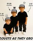 Flat Brim Trucker Hat - Checker/Faux Leather Brim